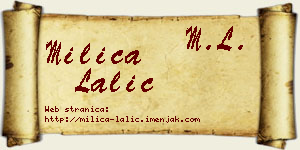 Milica Lalić vizit kartica